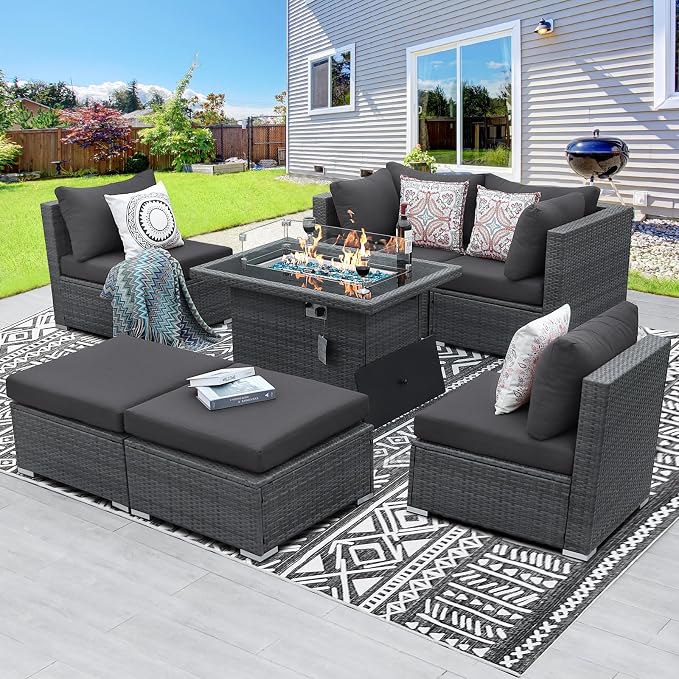 BULEXYARD 7 Piece High Back Outdoor Sectional Set by BULEXYARDFURNITURE