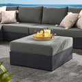 Modway Tahoe Aluminum Ottoman in Gray Charcoal by Modway