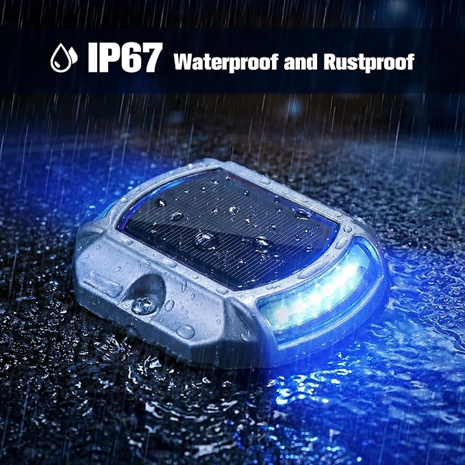 VOLISUN Solar Driveway Lights Dock Deck Lights 12 Pack, 2 Colors in 1, LED - Image 5