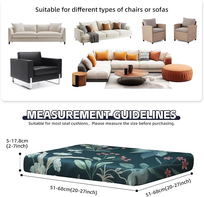 12Pcs Patio Cushion Covers, Outdoor Cushions Covers, Stretch Cushion Covers - Image 2