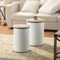 Glitzhome Rustic Storage Ottoman Seat Stool, Farmhouse End Table, Galvanized by Glitzhome