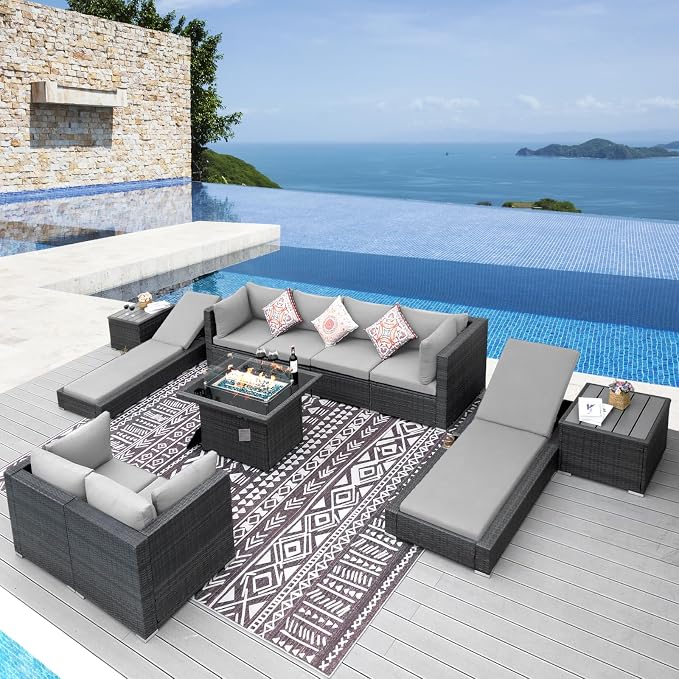 NICESOUL 11 Piece Sectional Outdoor Set by NICESOUL