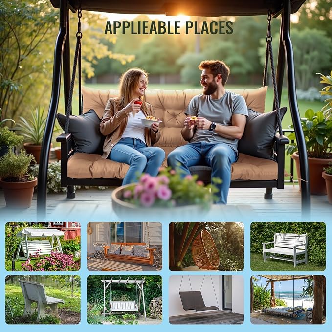 NACATIN 3 Seat Cushion for Outdoor Swing - Image 6