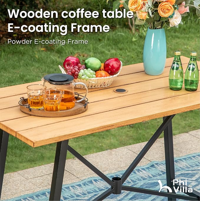 PHI VILLA 5 Piece Patio Bar Height Dining Set, Outdoor High Top Patio Table and - Image 7