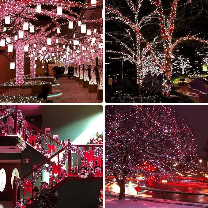 OZS 4 Pack 320LED Solar Christmas String Lights Outdoor, Waterproof 8 Modes - Image 9