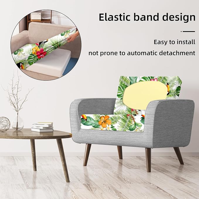 8Pcs Stretch Patio Cushion Covers, Outdoor Couch Covers Replacement, Outdoor - Image 5