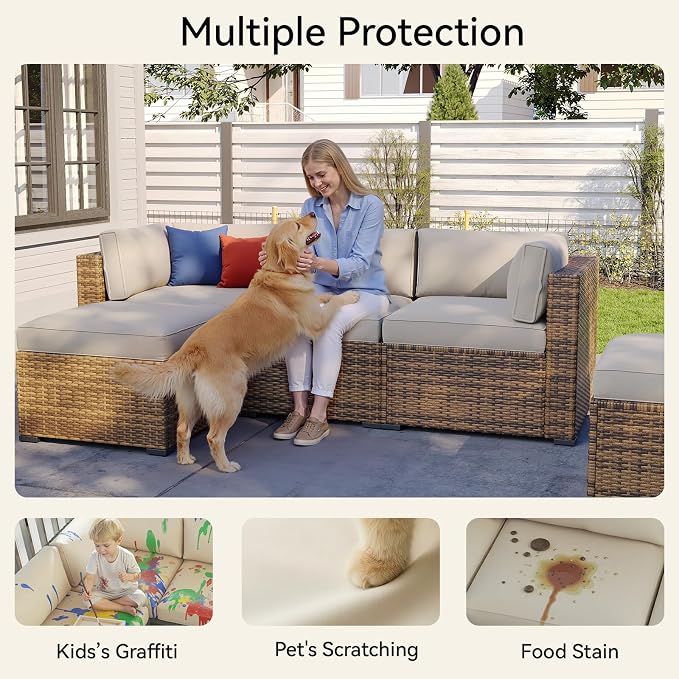 Aoxun 11pcs Patio Cushion Covers Replacement, Waterproof Outdoor Furniture - Image 3
