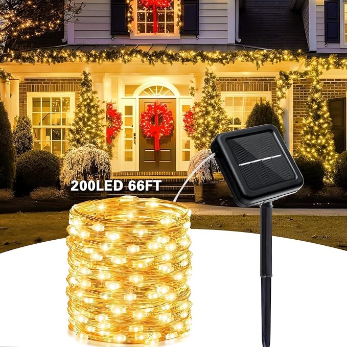 4-Pack Solar Fairy Lights Outdoor, 800 LEDs 264FT Extra-Long Solar String Lights - Image 7