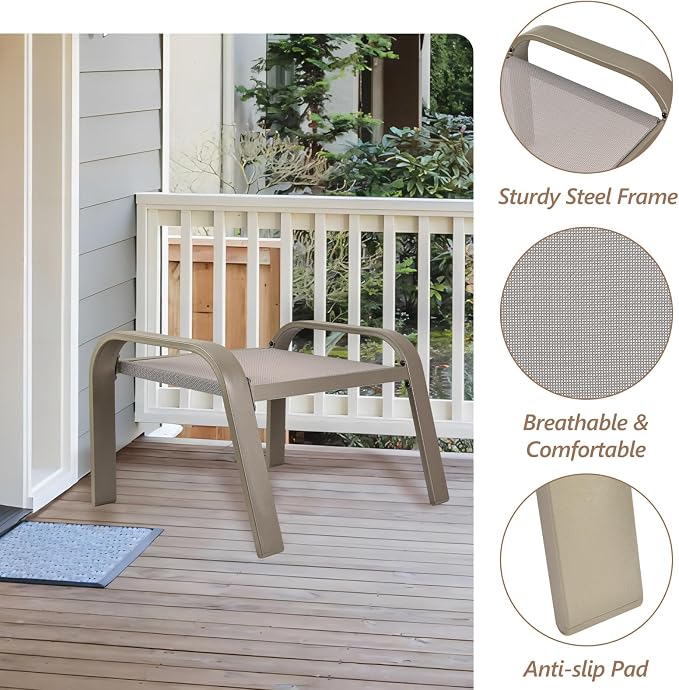 Patio Ottomans Multipurpose Furniture Footstolls Small Seat Portable Chairs - Image 5