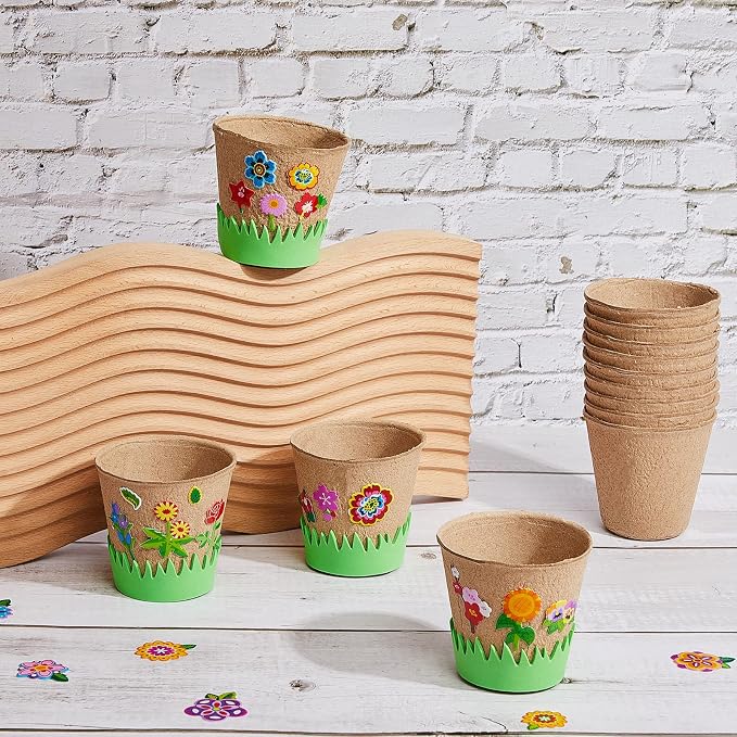 Jecery 30 Sets Garden Paper Craft Kit DIY Foam Flower Pots, Flower Planting and - Image 4