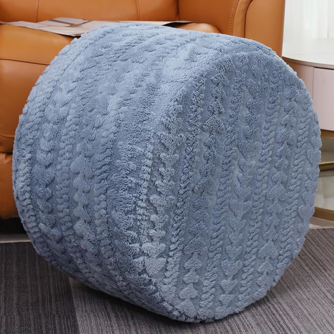 Asuprui Round Footstool Ottoman, 20x14 Inches Multi-Functional Modern Foot Stool - Image 3