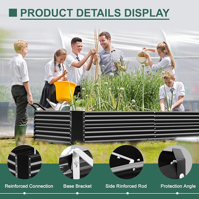 Land Guard 6x3x3ft Rectangular Galvanized Raised Garden Beds, Large-Capacity - Image 7