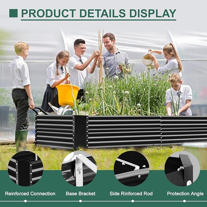 Land Guard 8x4x3ft Rectangular Galvanized Raised Garden Beds, Large-Capacity - Image 5
