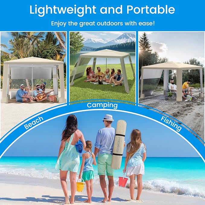 MoKo Beach Cabana, UPF 50+ Protection Easy Setup Beach Tent Sun Shelter - Image 9