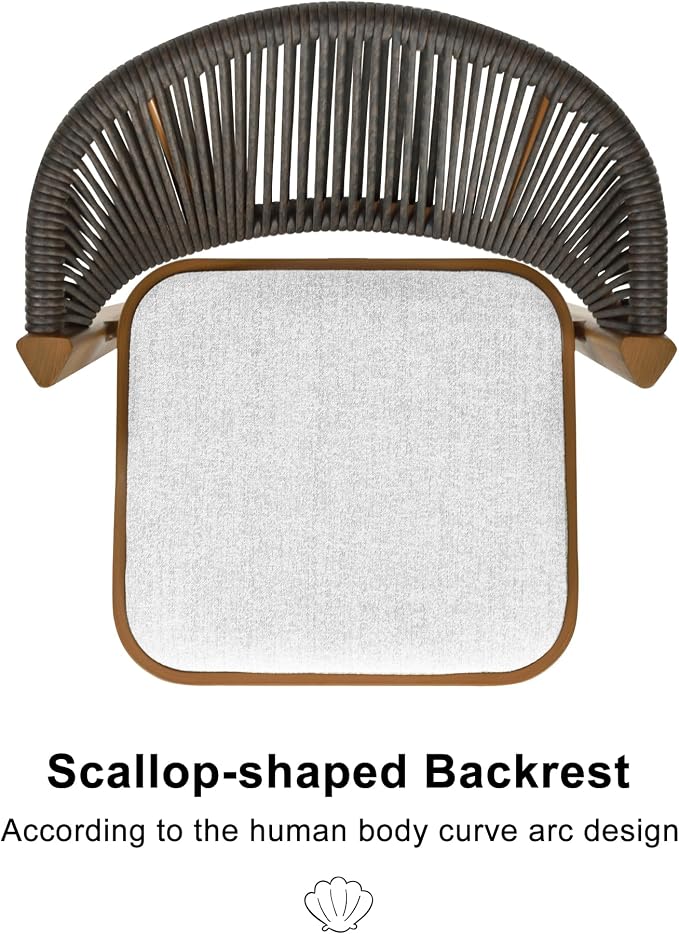 PURPLE LEAF Counter Height Bar Stool Set of 2 Outdoor Counter Stools Woven Bar - Image 6
