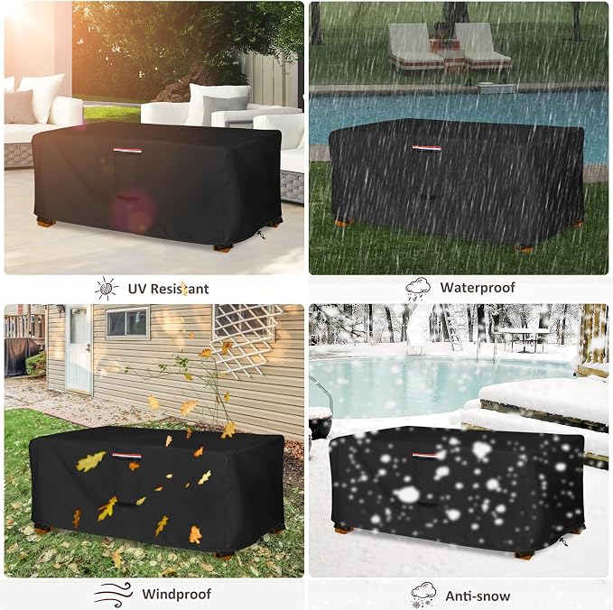 Outdoor Coffee Table Cover, Waterproof Rectangular Patio Small Side Table Cover - Image 5
