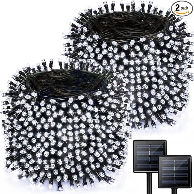 2 Pack Solar String Lights for Outside, 170 FT 480 LED Solar String Lights by Albelt