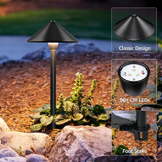 SUNVIE 8-Pack Low Voltage Landscape Pathway Lights 12-24V 3W LED Landscape - Image 3