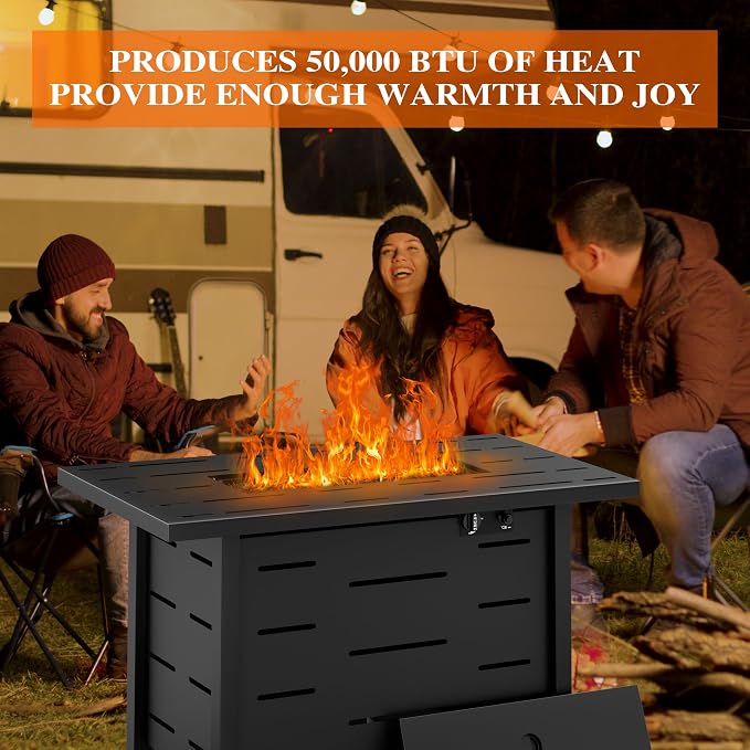 Walsunny 43 inch Outdoor Propane Fire Pit 50, 000 BTU Gas Fire Pit Table - Image 2