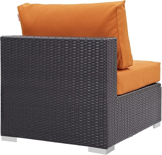 Modway Convene Wicker Rattan Outdoor Patio Sectional Sofa Armless Chair in - Image 4