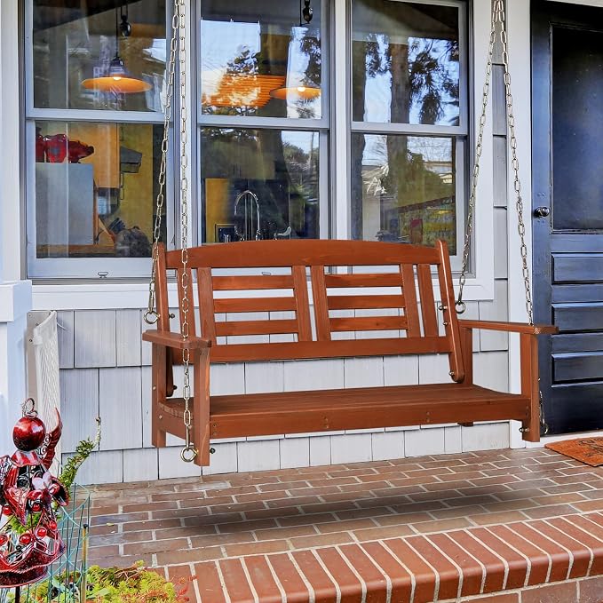 Outvita Porch Swing, Room 600lbs Capacity Fir Wood - Image 9