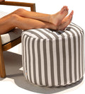 Jaxx Spring Indoor/Outdoor Bean Bag Pouf Ottoman, Taupe Stripes by Jaxx