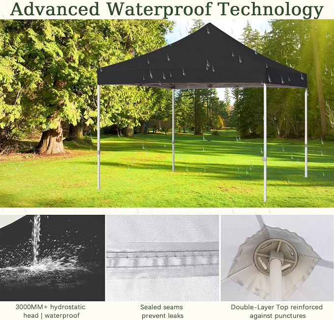 LIUJIAYI Pop Up Canopy Replacement Top, 8x8 Heavy Duty 500D UV Protection - Image 3