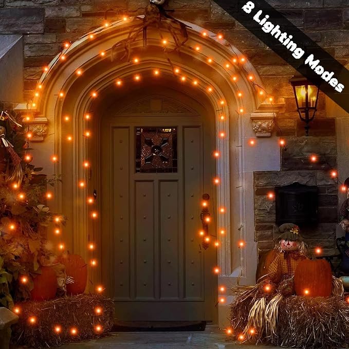 66Ft 200 LED Halloween Fairy Lights Plug in, 8 Modes String Lights - Image 3
