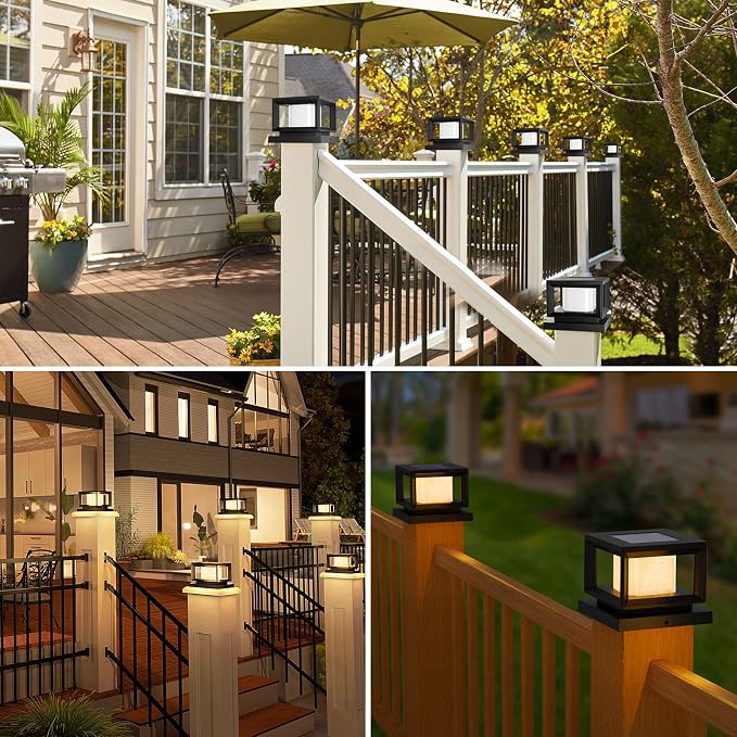 Mlambert 4 Pack Solar Post Lights Outdoor, Waterproof Fence Cap - Image 9