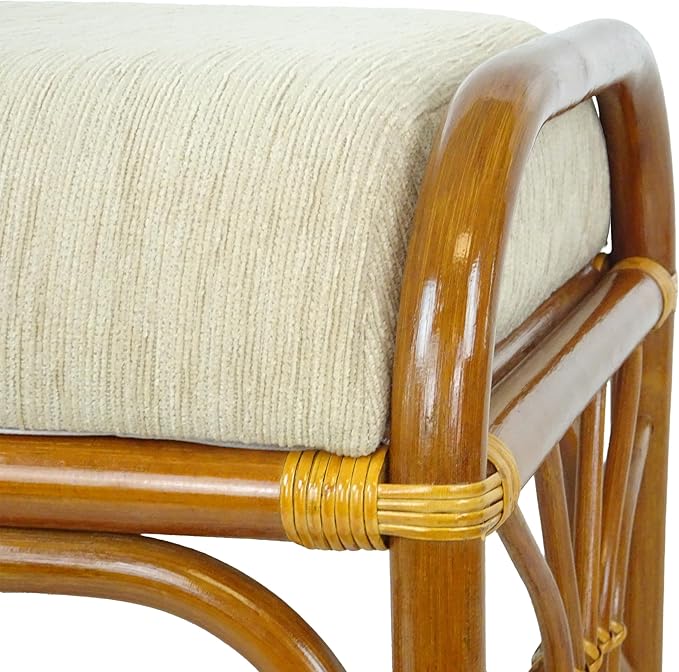 Krit Handmade Rattan Wicker Ottoman Footstool - Image 5