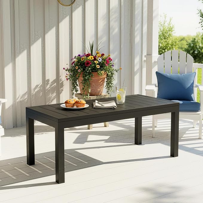 Wisteria Lane Aluminum Outdoor Coffee Table, Water-Resistant Metal Patio Side by WisteriaLane