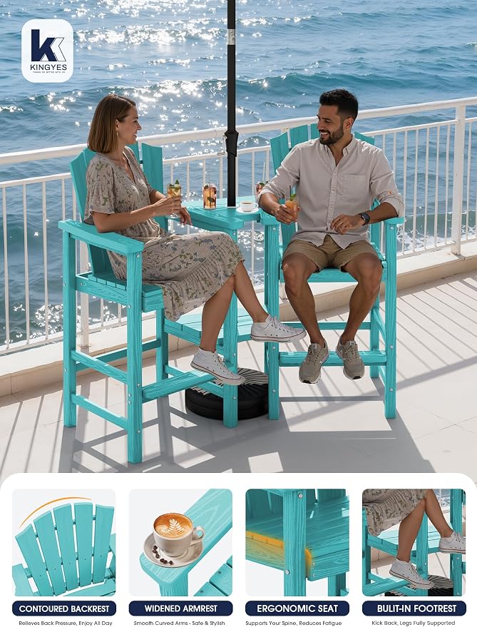 KINGYES Embossed Balcony Height Chair - Image 9