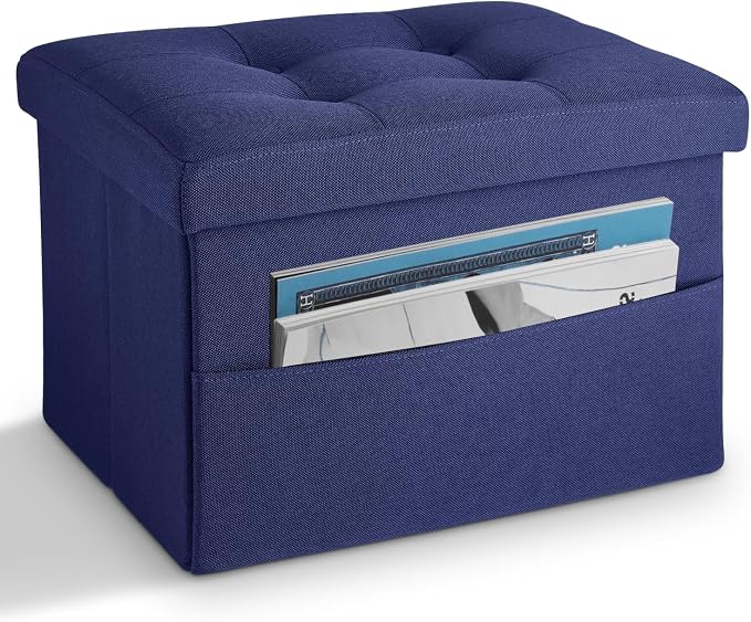 LINMAGCO Storage Ottoman Folding Foot Stool Foot Rest by LINMAGCO