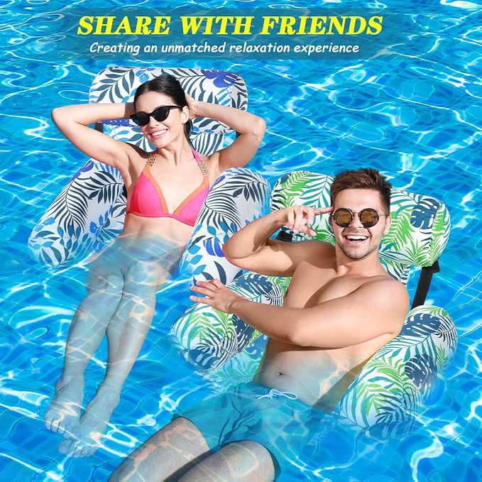 2 Pack Inflatable Pool Float for Adult Adjustable Hammock Float Chair Fabric - Image 6