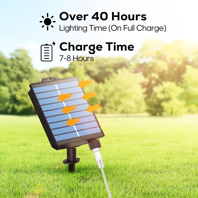 ICRGB Solar Lights Outdoor, 66FT 200LED 1800mah Solar Rope Lights - Image 7