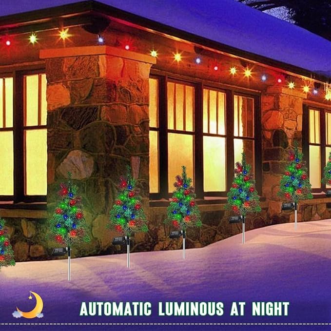 4PCS Solar Christmas Tree Garden Stake Lights Waterproof Christmas Decorations - Image 4