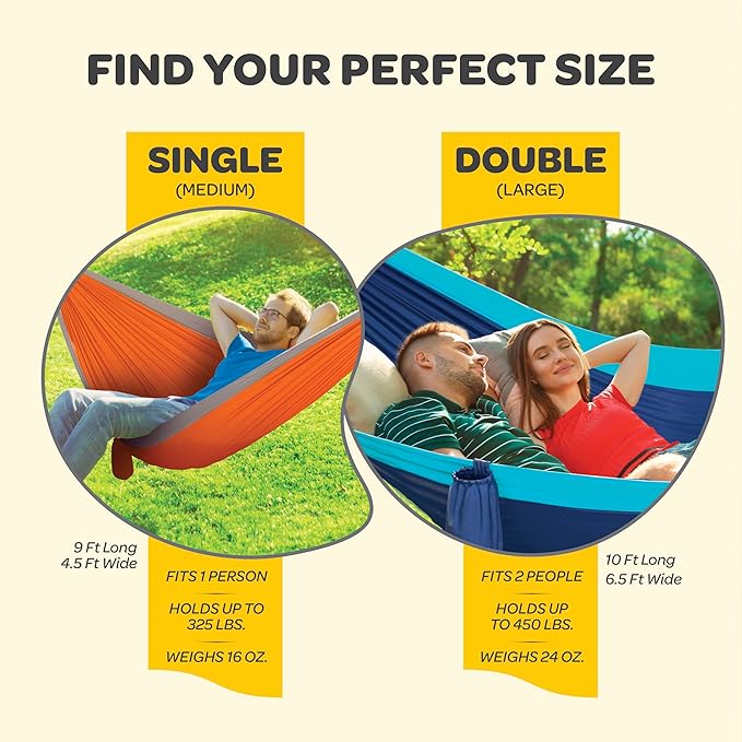 Durable Hammock 400 lb Capacity, Nylon Camping Hammock Chair - Image 3