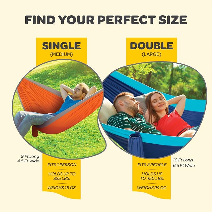 Durable Hammock 500 lb Capacity, Nylon Camping Hammock Chair - Image 3