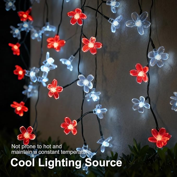 60 LED Solar String Lights Outdoor Waterproof Flower Fairy Lights - Image 2
