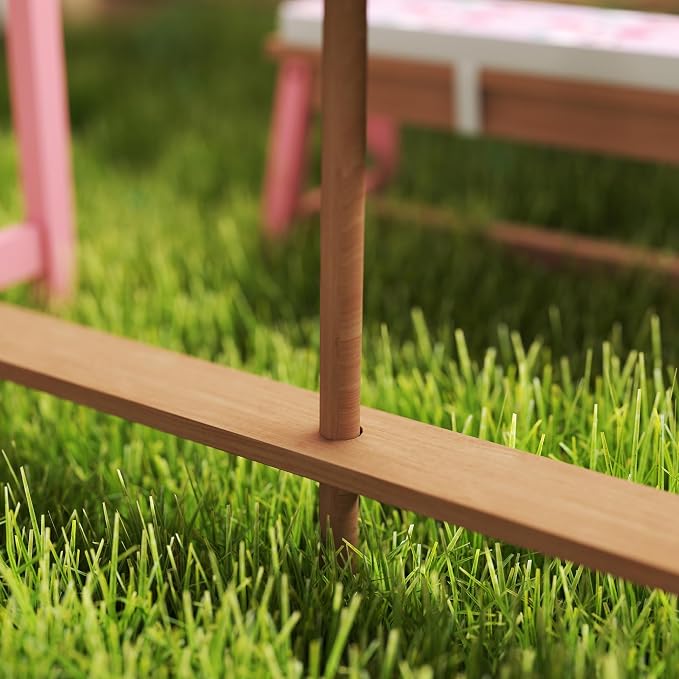 Qaba Kids Picnic Table, Wooden Table and Bench Set - Image 9