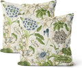 Sage Green Boho Pillow Covers 20x20 Inch 2 Pcs Blue Green Vintage Floral Bird by DAFENA