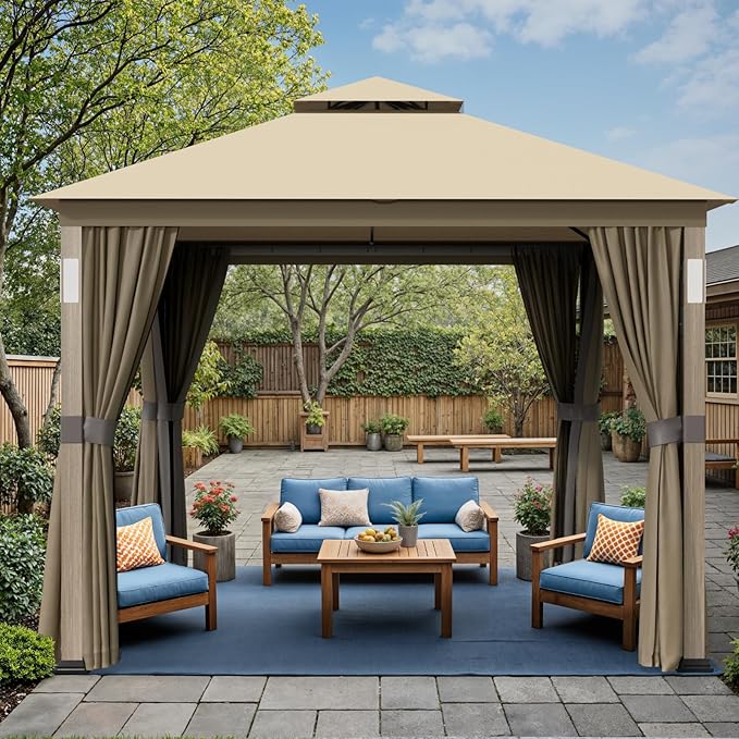 Patio Gazebo 10x12, Outdoor Gazebos, Heavy Duty Gazebo Soft Top Gazebos - Image 3