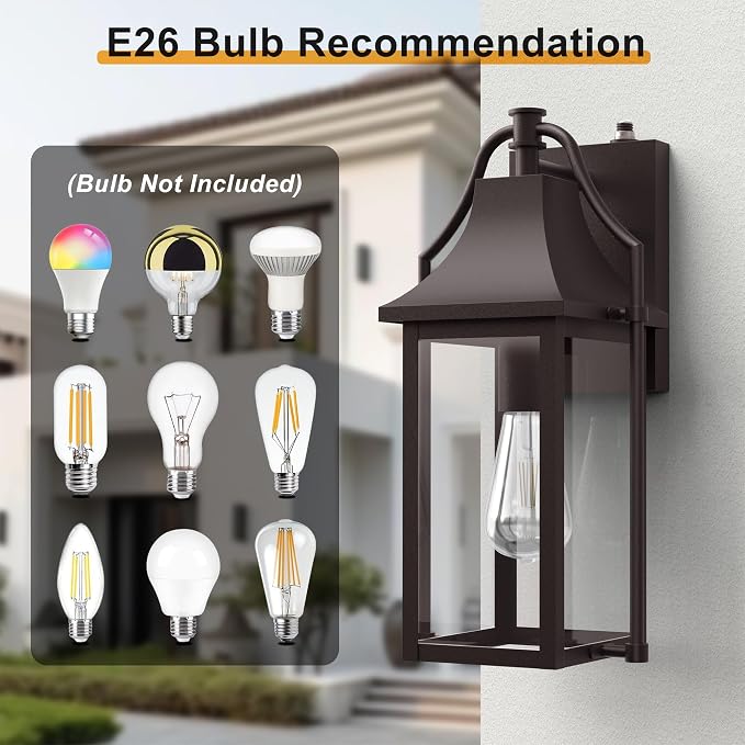 Dusk to Dawn Outdoor Wall Light, Waterproof Wall Sconces, Exterior Wall Mount - Image 9