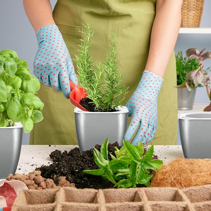 4 Pack Self Watering Pots 4-inch Decorative Flower Planters - Image 2