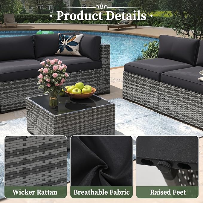 Aoxun 11 Piece Patio Furniture Set - Image 8
