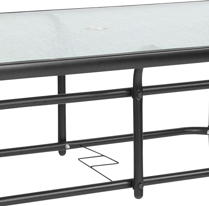 Flash Furniture Tory 31.5" x 55" Rectangular Tempered Glass Metal Patio Table - Image 7
