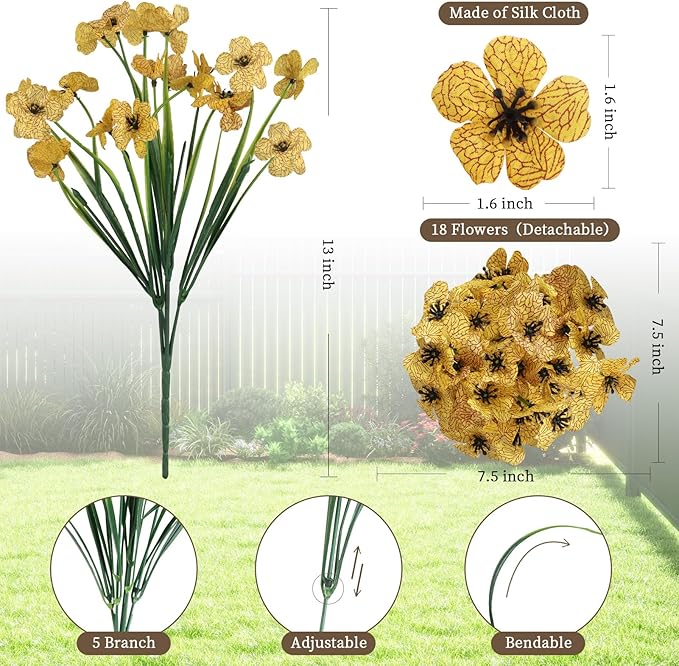 24 Yellow Bundles Artificial Flowers - Image 2