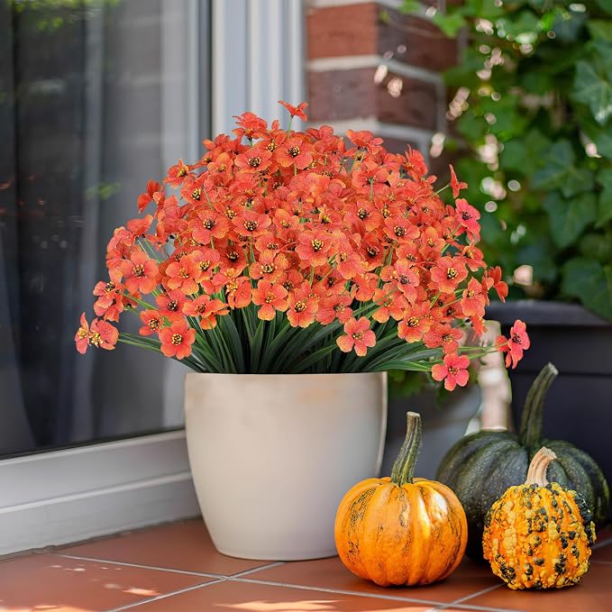 AGIRL 24 Bundles Artificial Fall Flowers Outdoor Indoor Decoration, Fake - Image 7