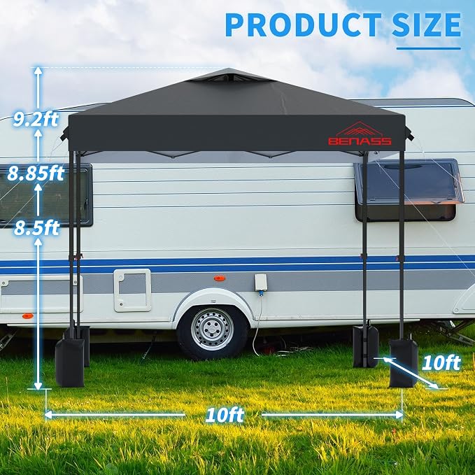 10x10 Pop Up Canopy with Sidewalls, Easy Up Canopy Tent, Heavy Duty Tents - Image 2