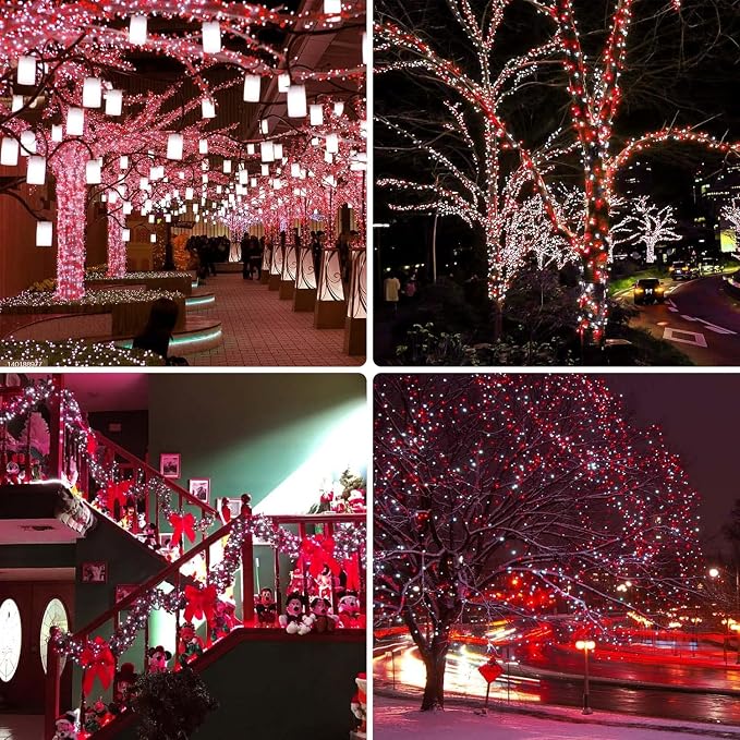 75.8 FT 200 LED Red and White Christmas Lights Outdoor Indoor, Timer & Memory - Image 7